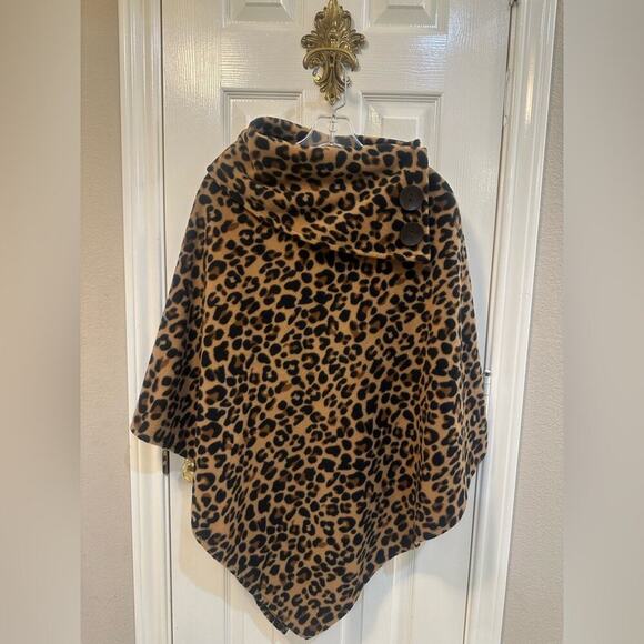 LE MODA Cheetah/Leopard/Animal Print Poncho One Size - Picture 1 of 7